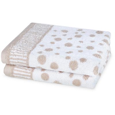 Handtücher ROSS "Punkte, allover", beige (camel, weiß), B:50cm L:100cm, Frottier, Baumwolle, Handtücher, aus feinster Baumwolle