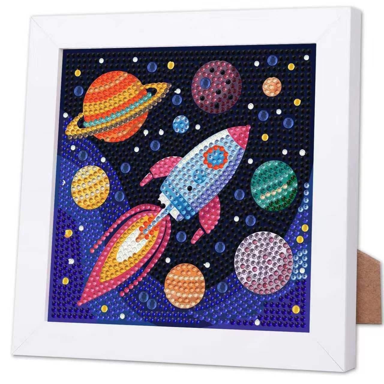 Raket Diamond Painting kit voor kinderen, DIY mozaïek kunstproject
