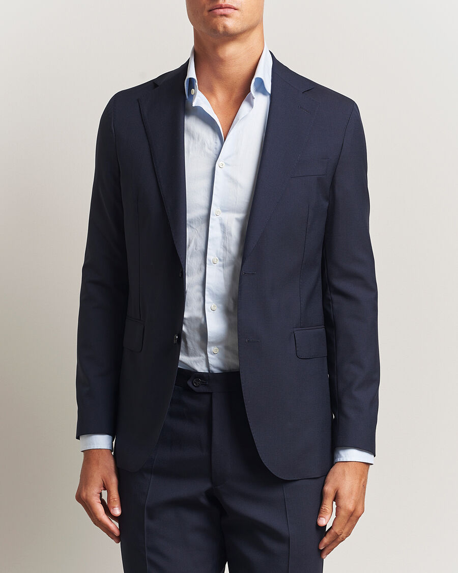 Oscar Jacobson Ego Wool Blazer Blue men 50 Blå