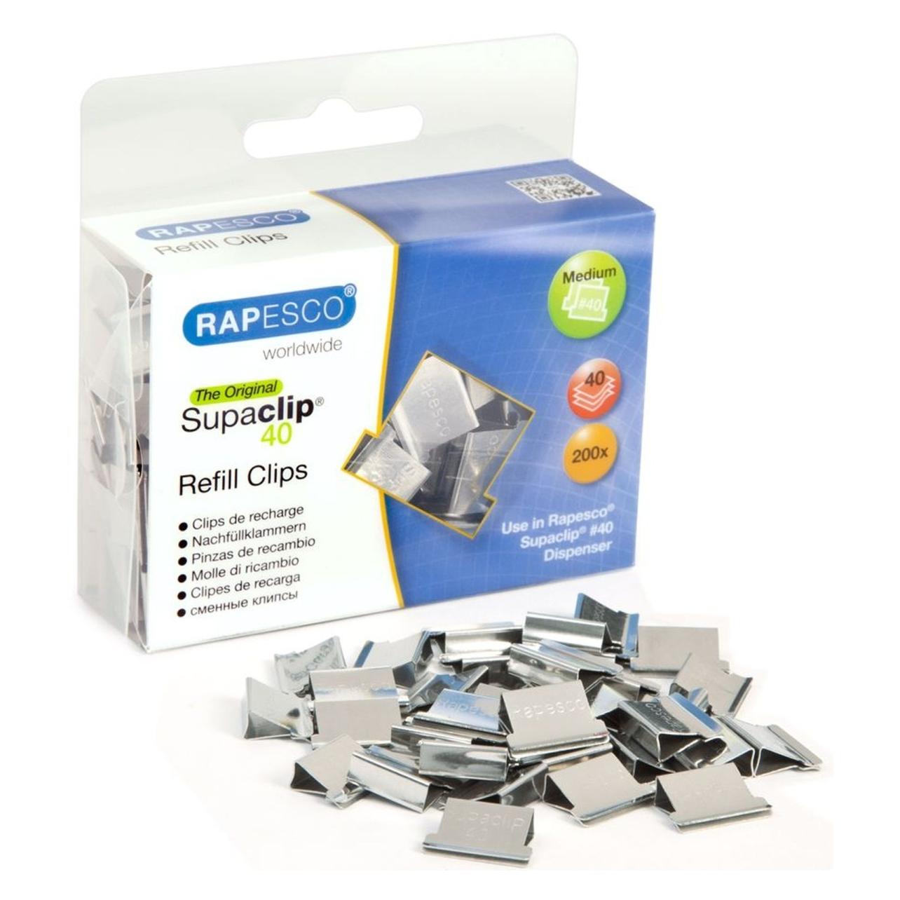 Rapesco Clips CP20040S Silber 200 Stück (200x) (CP20040S)
