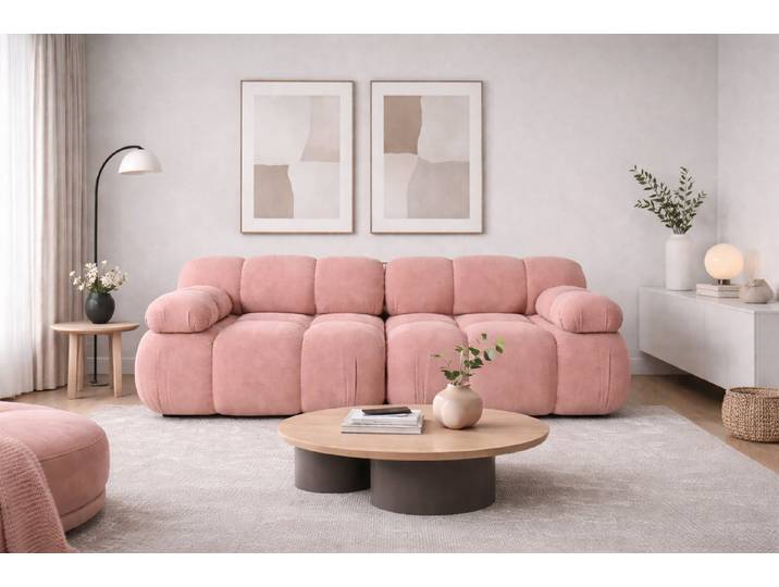 Kaiser Möbel Sofa 2-Sitzer modular für Wohnzimmer, Samtstoff Salvador, Selia, 2-Sitzer, modular kombinierbar,modernes Design,hochwertiger Veloursstoff