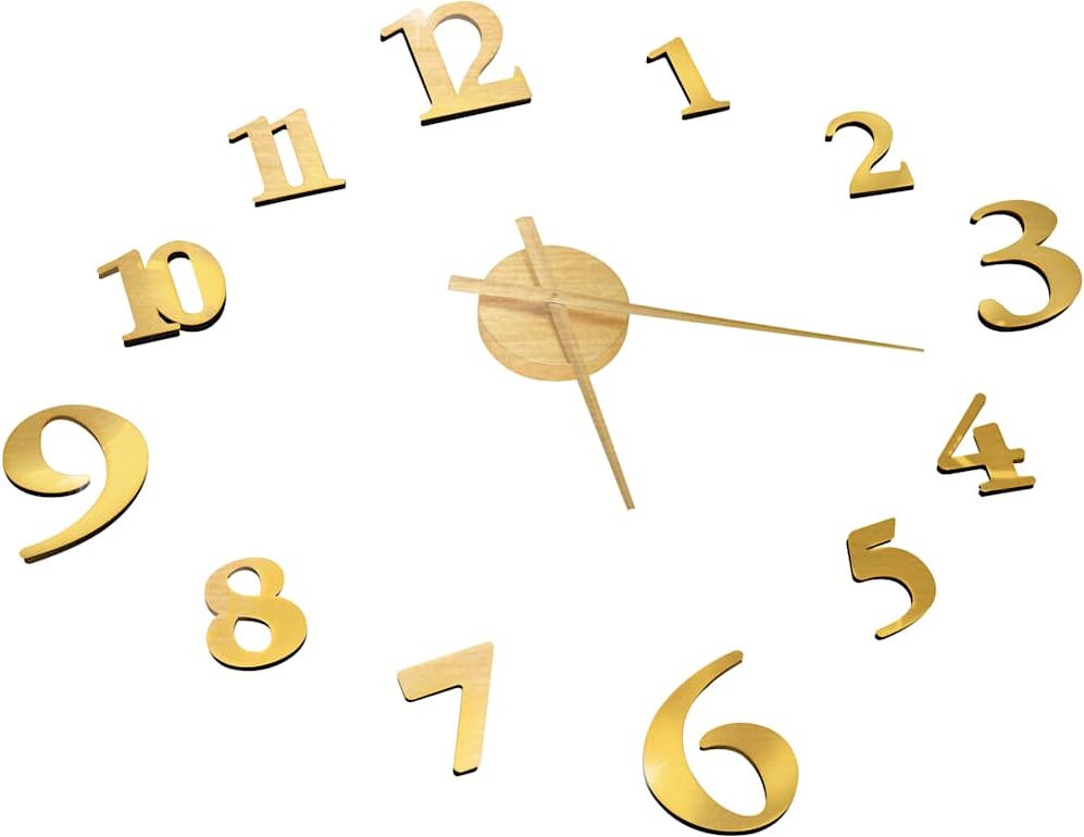 vidaXL Horloge murale 3D Design moderne Doré 100 cm XXL