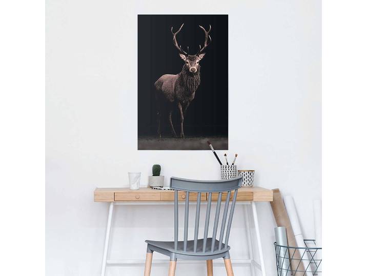 Poster Hirsch Papier Braun 61 x 92 x 0cm