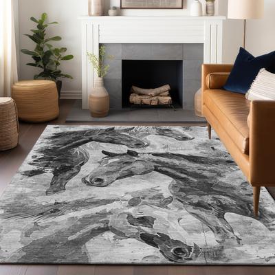 Addison Rugs Machine Washable Indoor/ Outdoor Horses Chantille Rug