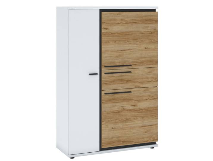 Kommode Salinas 93x139,8x37cm Alpinweiß Catania Eiche
