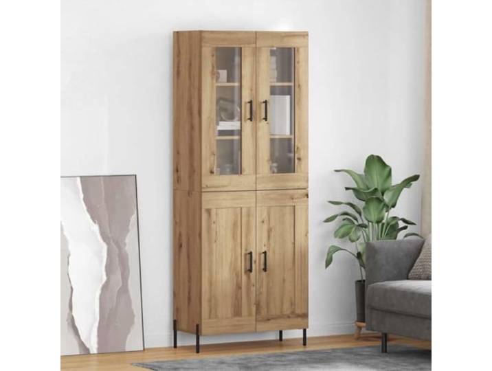 Jkghdrt Highboard Artisan-Eiche 69,5 x 34 x 180 cm Holzwerkstoff Modernes Speicherschrank-Design, wandmontiert, viel Stauraum, rechteckig, robuste Konstruktion