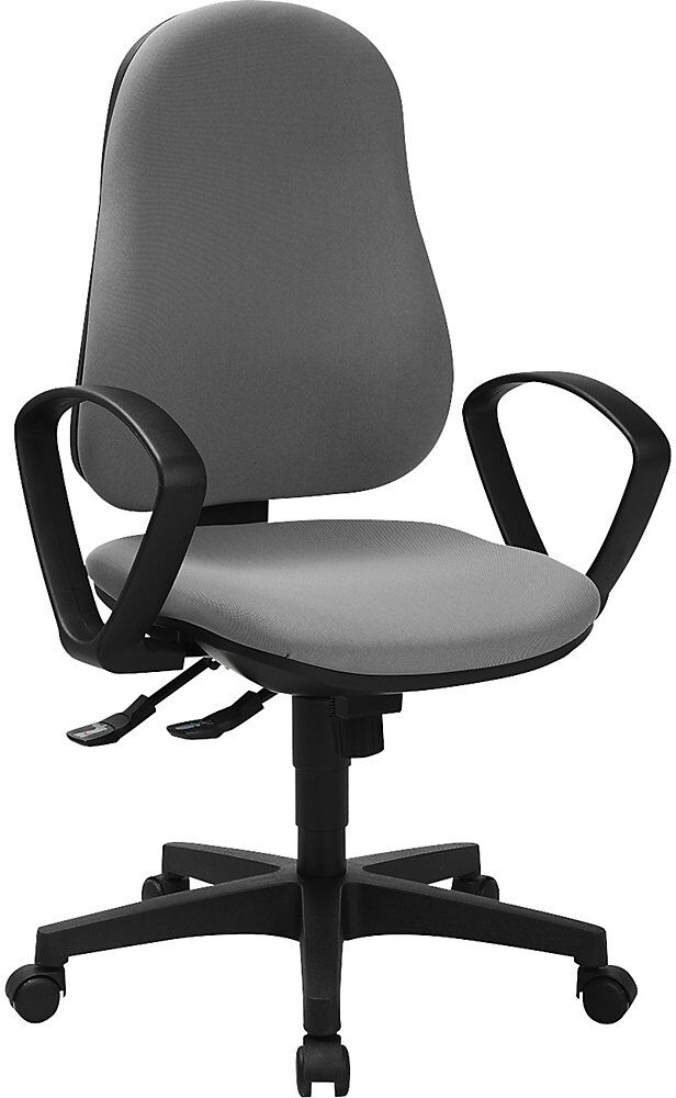 Bürostuhl SUPPORT SY, mit Armlehnen, Synchronmechanik, hellgrau Topstar