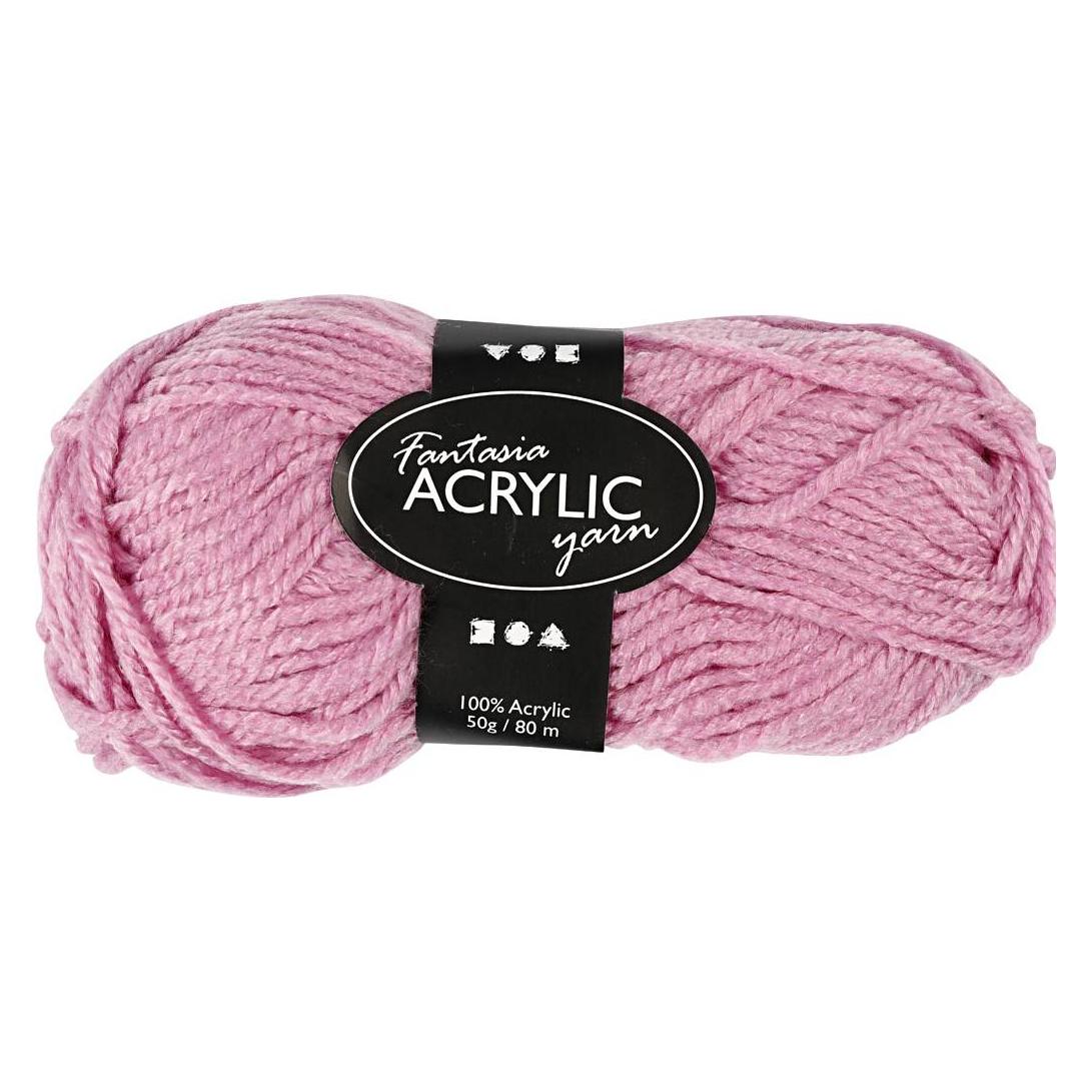 Creativ Company Fantasia Acrylic Yarn, L: 80 m, needle 4,5-5, rose, 50 g/ 1 ball (80 m) (4217106)