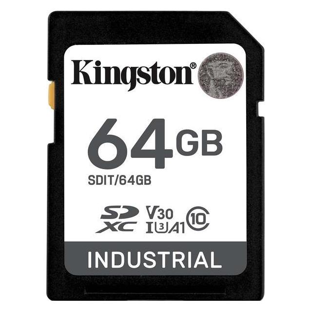 Kingston Card Ind. SD +ADP 64GB pSLC (64 GB, SDXC, UHS-I) (SDIT/64GB)
