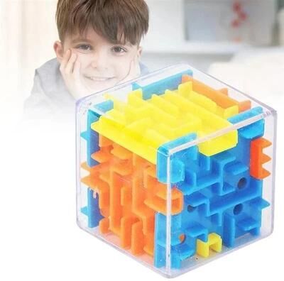 Uplifted Finds 3D Maze Magic Cube Six sided Transparent Speed Puzzle 4 Pcs Cube