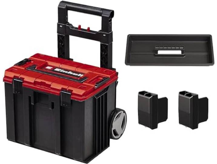 Original Einhell Mallette de rangement avec roulettes E-Case L E-Case System dimensions ext. 44 x 40 x 36 cm jusqu’à 120 kg protégé contre projections d’eau empilable connectable