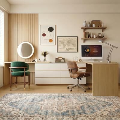 Unbrand 144'' Large Modern Extendable L-Shaped Desk Combo with Drawers 2 Person Computer Desk