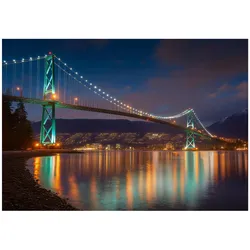 FOTOTAPETE Brücke Stadt Blau 250x175 cm