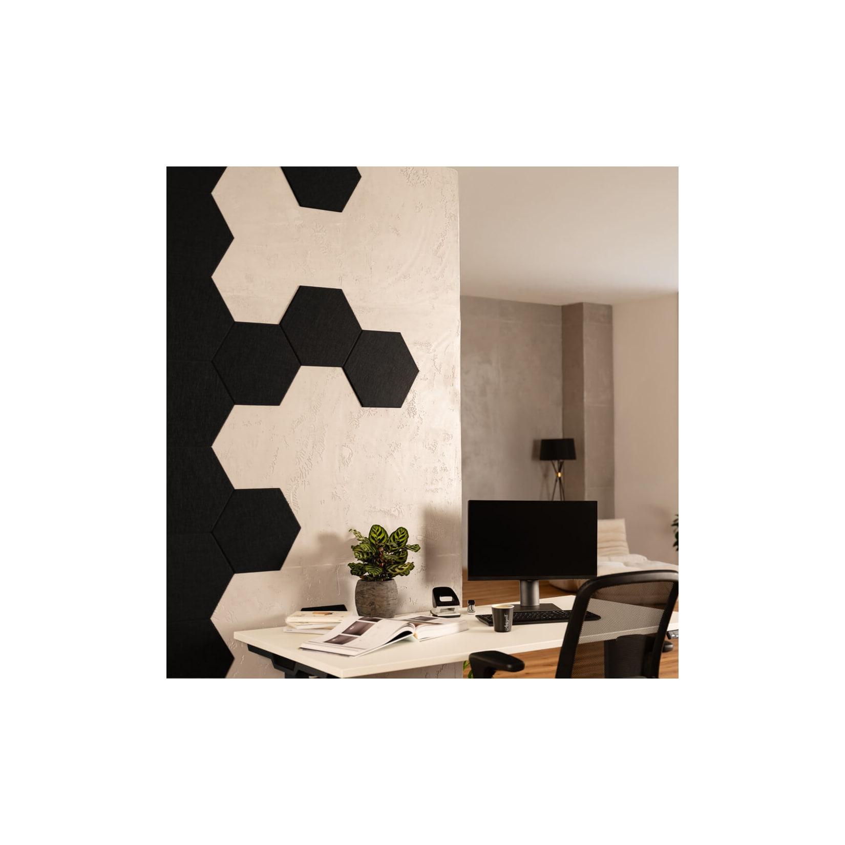 HOME DELUXE Akustikplatten Hexagon selbstklebend SILENT - 5er Set Schwarz