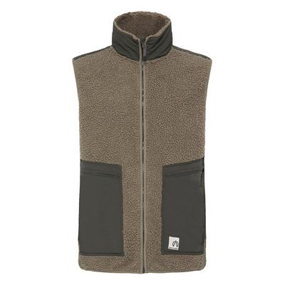 Funktionsweste NORTH BEND "Funktionsweste NBGalan M Teddy Vest", Herren, Gr. S, beige (fallen rock), Obermaterial: 100% Polyester Pol. recyc.., Westen Funktionsweste