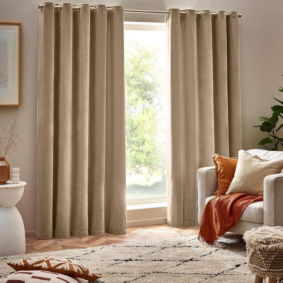 Luxe Zware Chenille Fluweel Verduisterende Gordijnen met Ringen