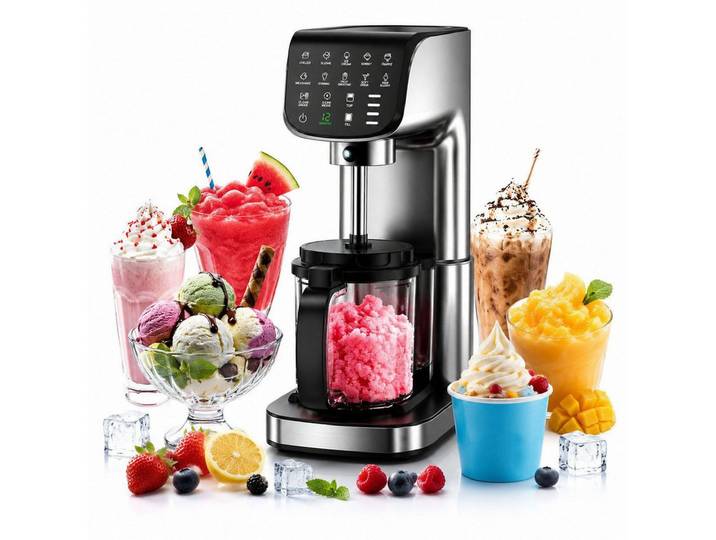 Boifun Eismaschine 12-in-1 Profi-Eiskreationen & perfekte Cremigkeit auf Knopfdruck, 1,5 l, 500 W, inklusive Rezeptheft + Messlöffel, 12 One-Touch-Programme