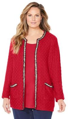 Plus Size Women's Liz&Me® Iconic Cardigan by Liz&Me By Catherines in Classic Red (Size 3X)