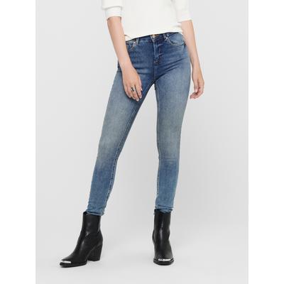 Skinny-fit-Jeans ONLY "ONLBLUSH MID SKINNY BB ANA0005", Damen, Gr. M (38), Länge 32, blau (light blau denim), Denim/Jeans, Obermaterial: 92% Baumwolle, 6% Polyester, 2% Elasthan, unifarben, skinny fit lang, Jeans, Baumwollmischung, skinny fit