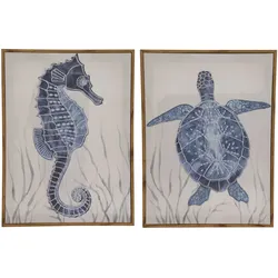Bild SEEPFERDCHEN/SCHILDKRÖTE (LBH 40x30x2,30 cm) - LBH 40x30x2,30 cm