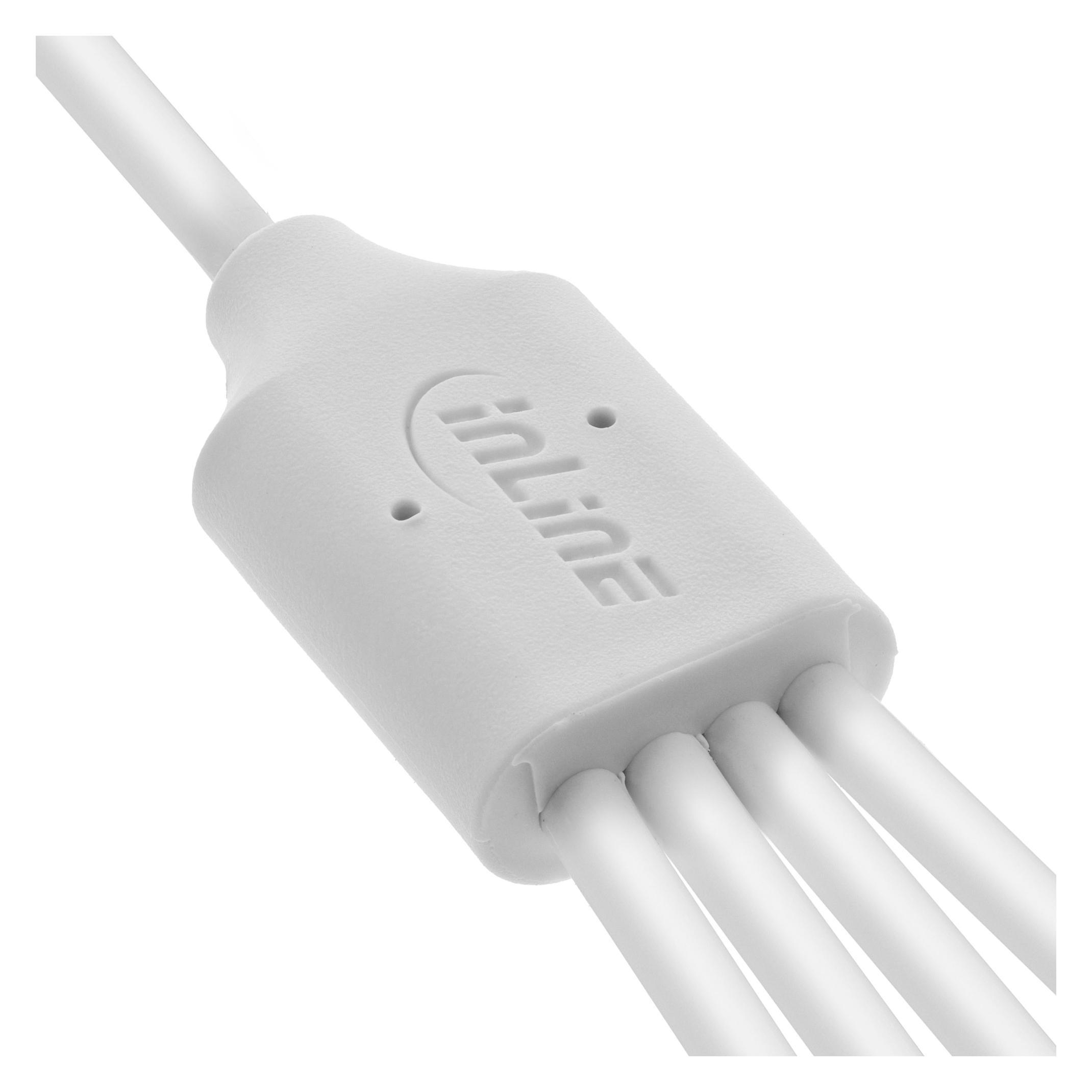 InLine USB 4in1 Y-Ladekabel (2 m, USB 2.0, 25 W) (35142W)