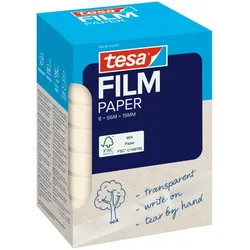 tesafilm PAPIER 8x 66mx19mm transp. zum beschriften faltsch.