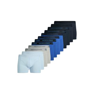 Boxershorts JACK & JONES "Boxershort JACCOOPER TRUNKS 12 PACK, 12er Pack", Herren, Gr. S, bunt (schwarz, blau, grau), Obermaterial: 95% Baumwolle CO. 5% Elasthan EL., Unterhosen
