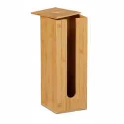 Relaxdays Toilettenpapier Aufbewahrung, 4 Rollen, Bambus, HxBxT: 40,5 x 15 x 15 cm, Reserverollenhalter stehend, natur