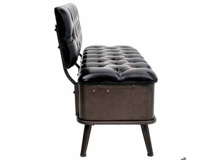Magnifique Banc de rangement avec dossier 110 cm Noir Similicuir - design polyvalent - pour maison - Noir 21.05 kg 2026_904809