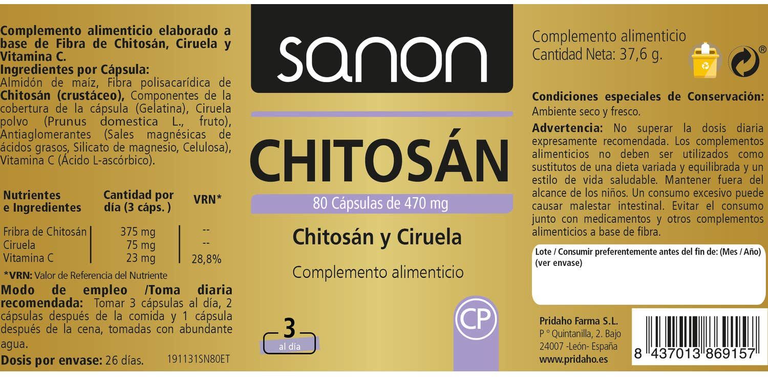 Sanon Chitosán 80 caps