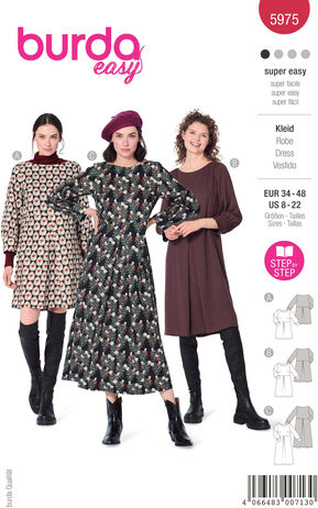 burda Schnitt 5975 "A-Linie-Kleid Nina"