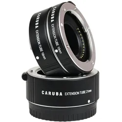 Caruba Extension Tube Set Nikon 1 Serie Aluminium (Makro Konverter, Nikon 1), Objektivkonverter, Silber