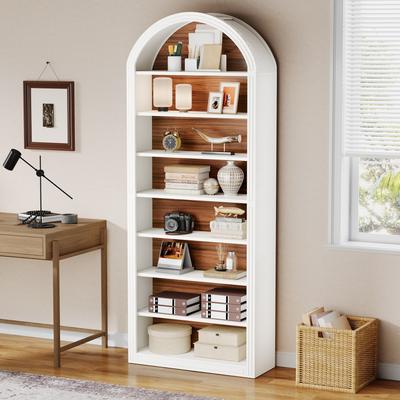 BLUEBELL "78.7"" Tall Arched Bookshelf Bookcase with Curved Top"