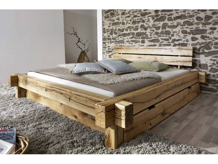 Balkenbett 'Daniel' mit Schubkasten 160x200 cm BE-0405