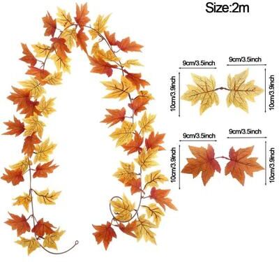 Uplift Picks Artificial Maple Leaf Garland Autumn Fall Decor Hanging Vine For Home And Events i