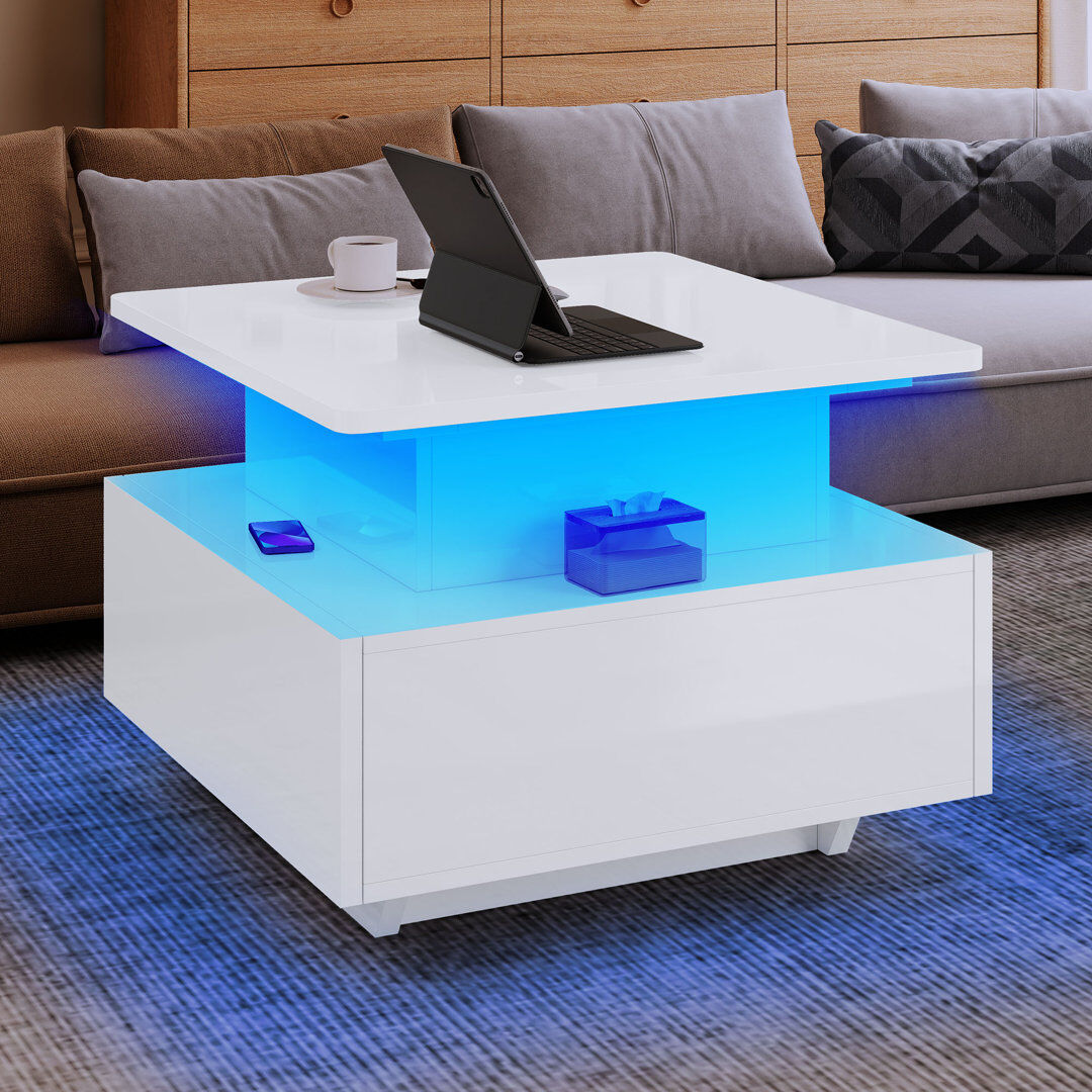 Metro Coffee Table White 45cm H X 60cm W X 60cm D