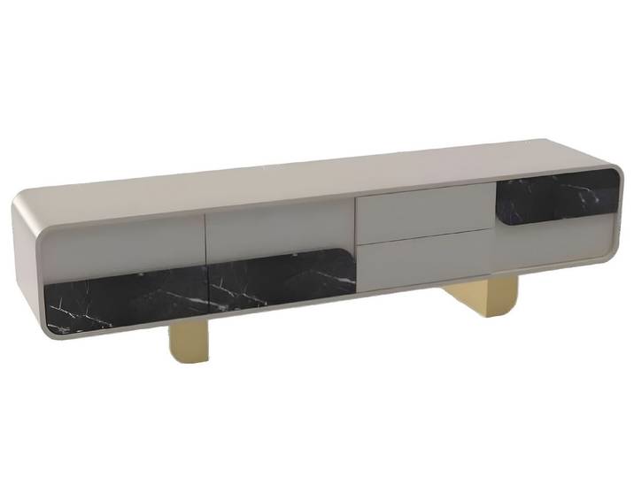 Xlmoebel Lowboard Klassischer Fernsehständer in Grau aus Holz für modernen Wohnraum (Lowboard, 1 St., 1x TV Ständer), Hergestellt in Europa