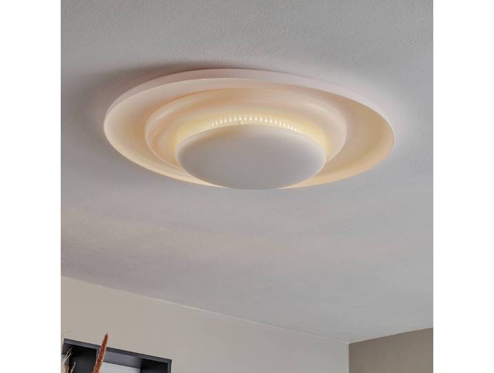 Foscarini Designer Deckenleuchte Bahia, dimmbar, weiß / opal, für Wohn- / Esszimmer, Kunststoff, Design