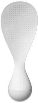 Uplifted Trends Standing Rice Paddle Non Stick Rice Scoop With Weighted Tumbler Base & Heat Resistant Design For Clean Counters white