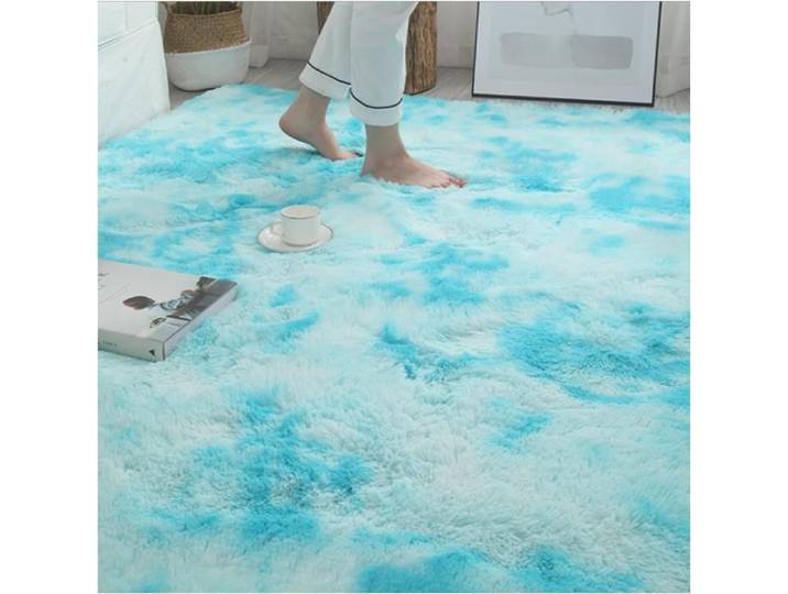 Tapis salon canapé table - Aueq - basse couverture maison bureau enfants nordique tapis à poils élevés ins vent 200 x 300 cm bleu