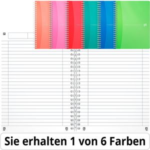 Oxford Collegeblock 100104780 Office MyColours A5, Rand rundum, 90 g/m², 90 Blatt, Kopfzeile, liniert