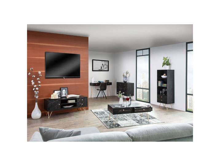 Sideboard 145 x 88 x 43cm Schwarz