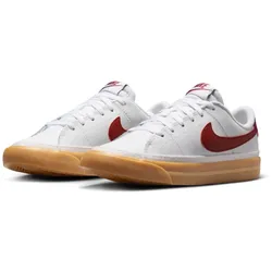 NIKE Court Legacy Sneaker Jungen 132 - white/team red-gum yellow 38
