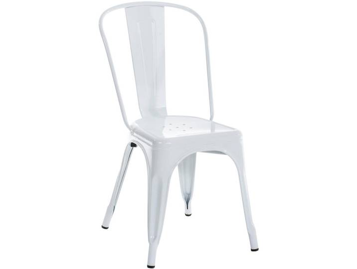 CLP Besucherstuhl Metall Weiß, 44x89x48 cm, Esszimmer, Stuhl