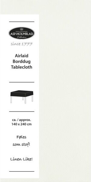 ASP-Holmblad Foldedug, Airlaid, 140x240 Cm, Hvid
