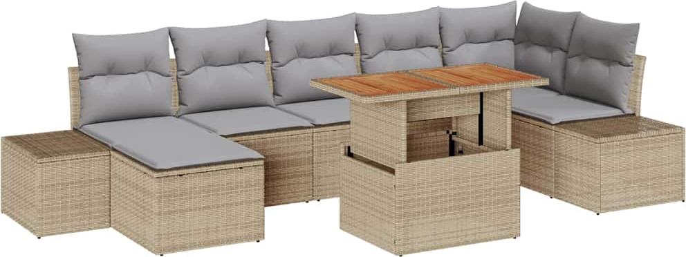 vidaXL Garten-Sofa-Set 8 stk. Beige und Grau