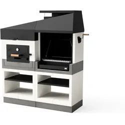 MAESTRO FERRETERO MF - Außenküche Kitaway Otte Grill + Holzofen, Argentinischer Grillrost - 168 x 63 x 206 cm