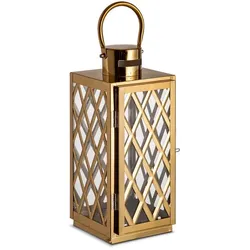 Laterne 28,5 cm Edelstahl Gold
