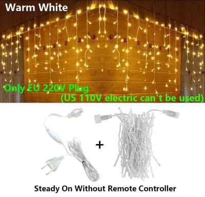Uplift Picks FrostLine LED Icicle Lights Outdoor Christmas Garland With Remote warm Steady (no Remote) 25 M eu Plug