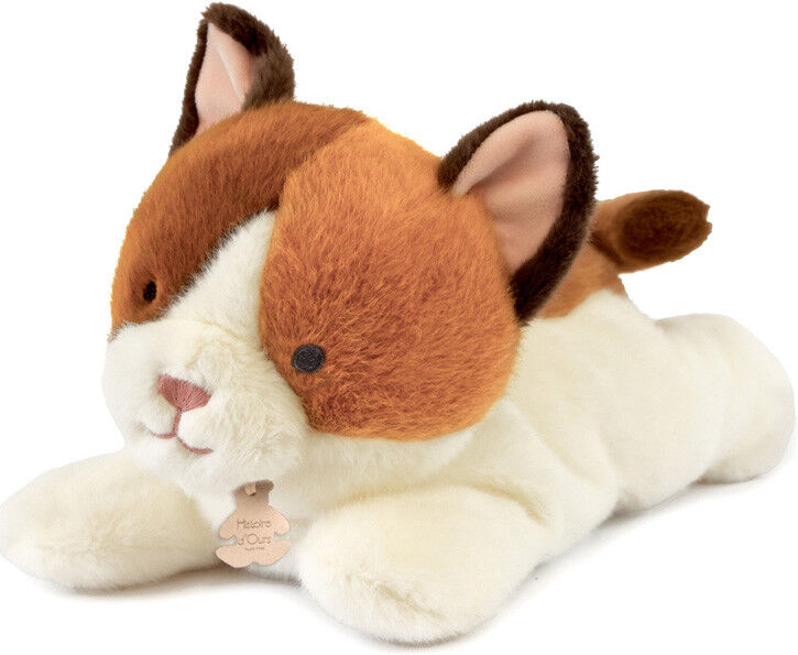 Histoire d'Ours Peluche Chat allongée lestée Les P'tits Relax 30 cm